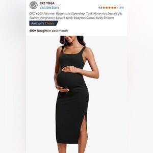 CRZ YOGA Black Sleeveless Maternity Bodycon Dress